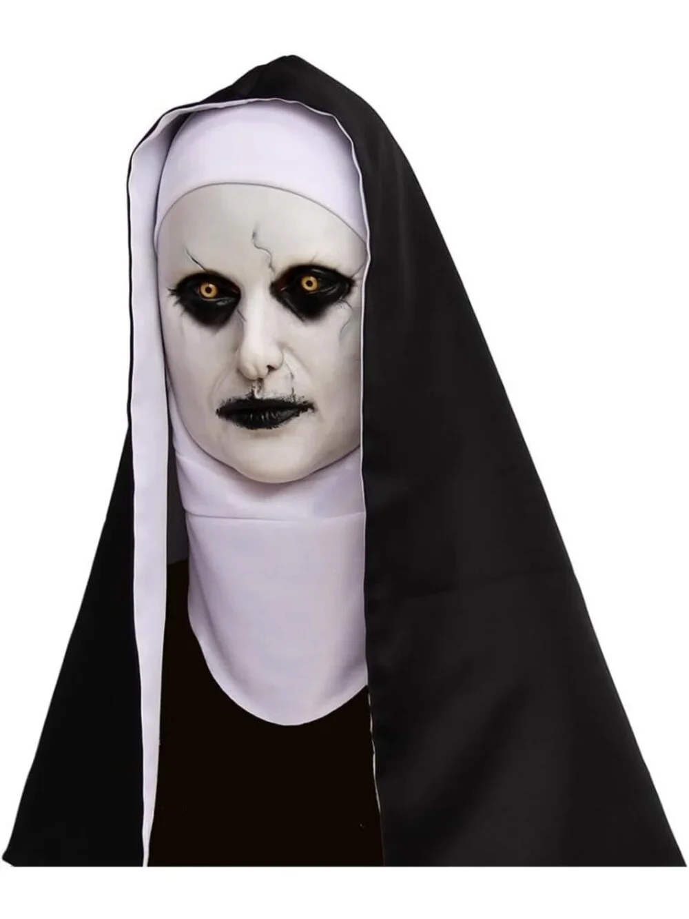 Men's Halloween Nun Latex Full Head Scary Party Cosplay Mask